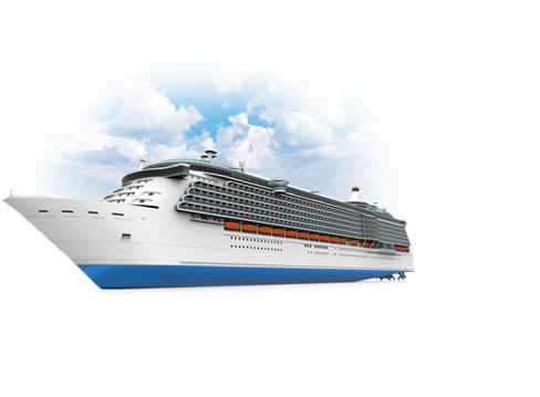 Cruise ship and blue sky